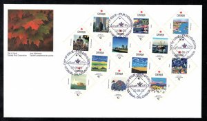 Scott 1420-1431, Combination FDC of 12 stamps, Canada Day 1992, Oversized