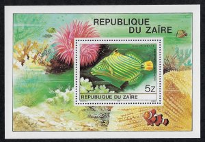 Zaire Scott 981a Mint Never Hinged Souvenir Sheet - Fish