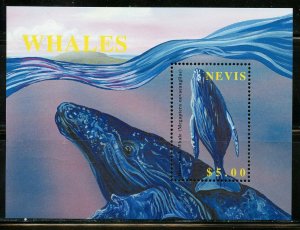 NEVIS WHALES SHEET AND  SOUVENIR SHEET MINT NH  