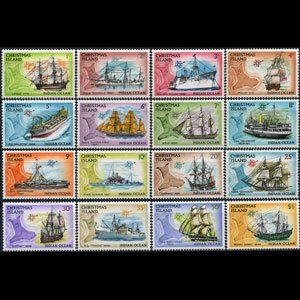 CHRISTMAS IS. 1972 - Scott# 39-54 Ships & Maps Set of 16 NH