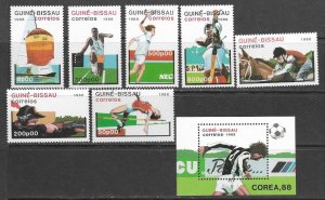 Guinea-Bissau 719-26 MNH Olympics set cpl.  , vf.  2022 CV $16.00