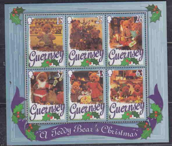 GUERNSEY TEDDY BEARS CHRISTMAS SHEETLET MNH AAD8534