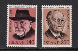 Iceland   #528-529  MNH  1980   Europa  writers