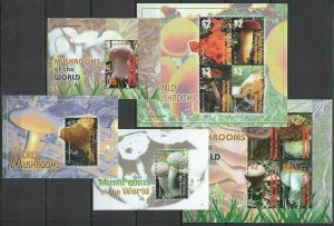 A0369 2007 Grenada Carriacou Flora Nature Mushrooms Of The World 2Kb+3Bl Mnh