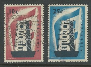 Netherlands # 368-69  Europa 1956  (2) Used VF