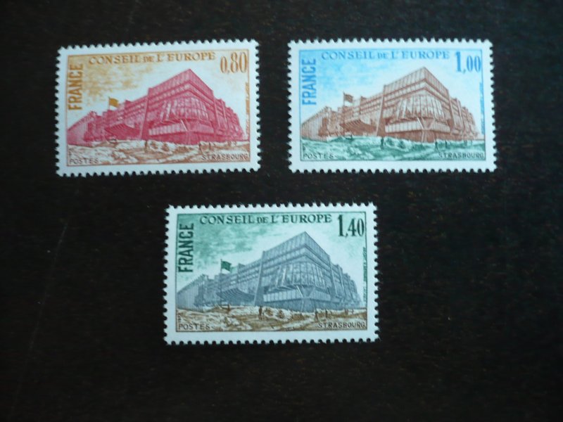 Stamps-France Council of Europe-Scott#1020-1022-Mint Never Hinged Set of 3 Stamp