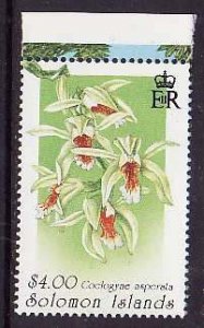 Solomon Is.-Sc#808- id9-unused NH stamp from the  sheet-Flowers-Orchids-1995-