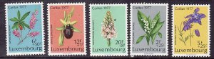 Luxembourg-Sc#B313-7-unused NH set-Flowers-Flora-1977-