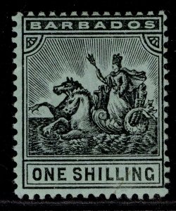 BARBADOS EDVII SG169, 1s black/green, M MINT. Cat £20.