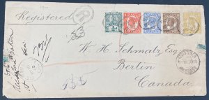 1930 Brisbane Australia Registered Cover To Berlin Canada Queensland Local Stamp