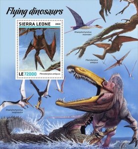 Sierra Leone - 2022 Flying Dinosaurs - Stamp Souvenir Sheet - SRL220209b