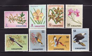 Singapore 62-69 Set MNH Flowers, Birds