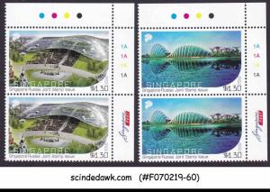 SINGAPORE - RUSSIA JOINT ISSUE 2018 ARCHITECTURE 2V PAIR MNH