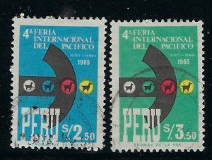 Peru 492-93 Used 1965 issues (ak1422a)