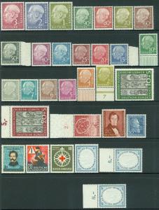 GERMANY : Very clean group of all Very Fine, Mint Never Hinged singles & sets. 