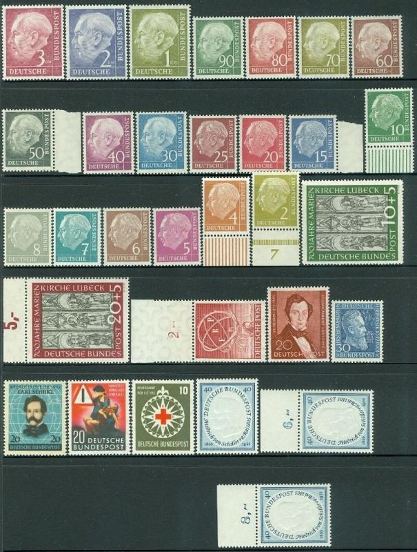 GERMANY : Very clean group of all Very Fine, Mint Never Hinged singles & sets.