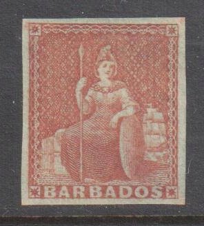 Barbados #4 XF MINT H - Imperforated -