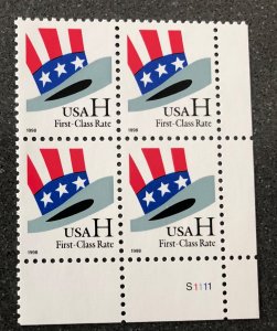 US scott 3260 H stamp plate block of 4 MNH