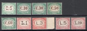 1897-1919 SAN MARINO, Segnatasse, n 1/9 - MNH** De Simoni Certificate