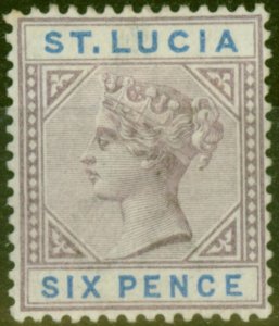 St Lucia 1891 6d Dull Mauve & Blue SG49 Fine Mtd Mint