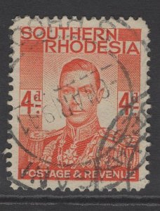 SOUTHERN RHODESIA SG43 1937 3d RED-ORANGE USED