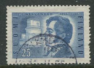 Finland - Scott 325 - J.J.Nervander -1955- Used - Single 25m Stamp