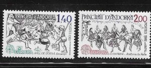 Andorra French 1981 Europa Dance Winter Game Sc 286-287 MNH A1326