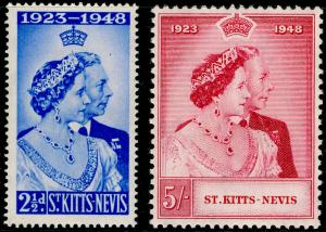 ST KITTS-NEVIS SG80-81, COMPLETE SET, NH MINT. RSW.