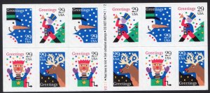 Scott #2802a Christmas Greetings (Snowman) Booklet of 12 Stamps - MNH P#V2222112