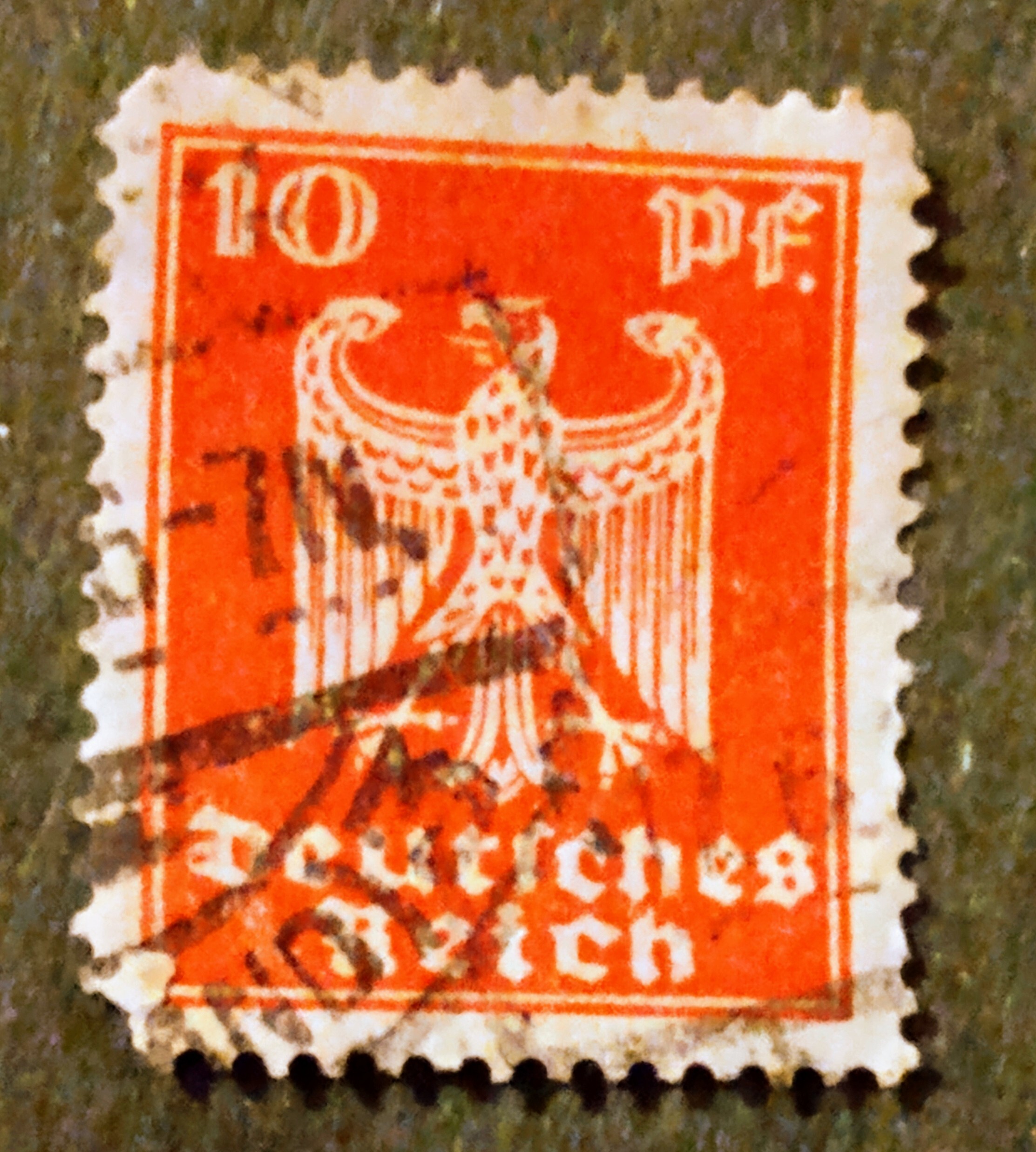 German Empire 357Y, lying watermark 1924 Imperial Eagle used XF