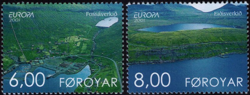 Faroe Islands 2001 #401-2 MNH. Lakes, Europa