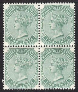 Mauritius Scott 70 wtmk CA VF mint OG NH block of 4. Lot B.  FREE...
