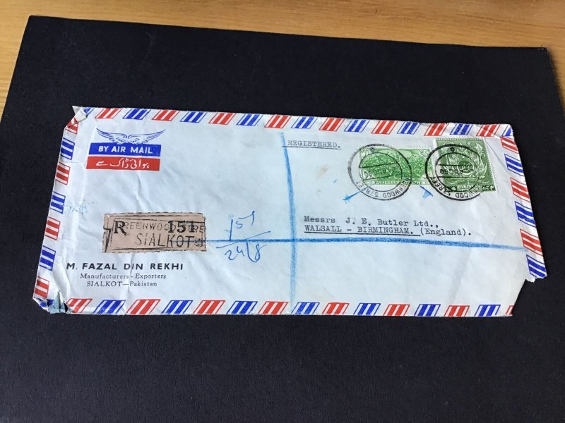 Pakistan 1960 registered Sialkot stamps cover Ref R28769