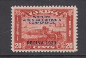 Canada Sc 203 MNH. 1933 20c World's Grain Exhibition, Regina ovpt