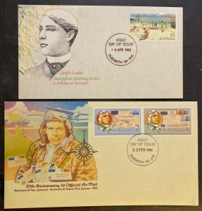 Australia 1984 FDC Charles Conder art Air Mail aviation Elizabeth PMK used 