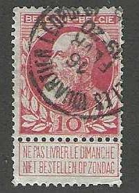 Belgium  Scott  85  Used