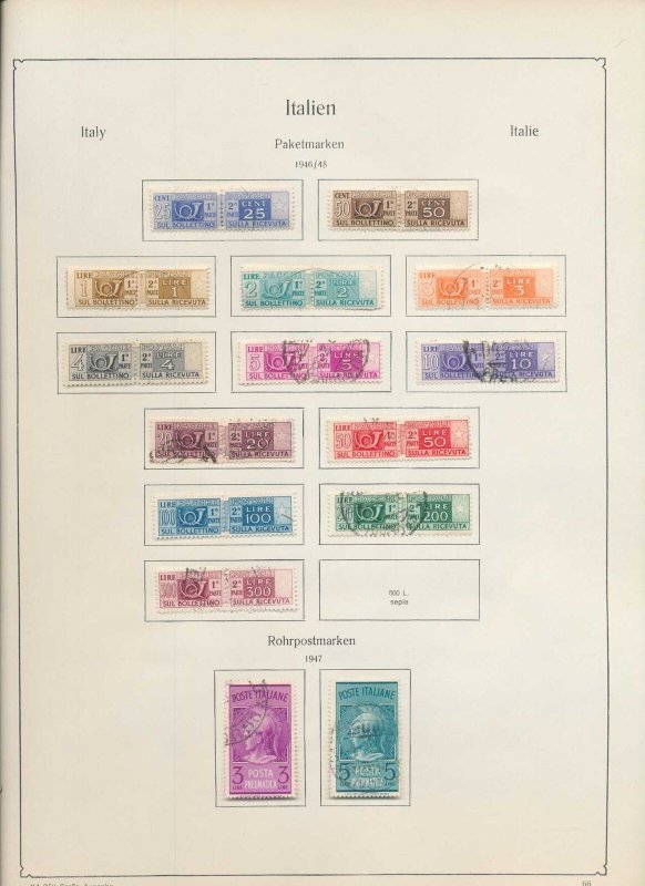 Italy 1945/55 Parcel Airs Used on Pages (Apx 130 Items) (DW708 