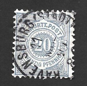 German State Wurttemberg 1875 - U - Scott #61