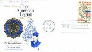 First Day of Issue - #1369 - American Legion 50th Anniversary - Washington, DC