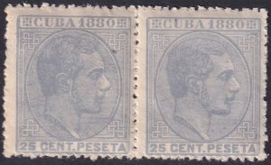 Cuba 1880 Sc 91 pair MNH** gum crazing