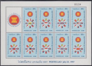 LAOS Sc# 1359j, MNH SHEETLET of 9 DIFF (See Description)