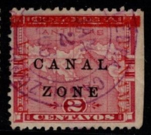 1904 Scott #- CZ11 2 Cent Canal Zone on Columbia 2 Centavos Map of Panama Used