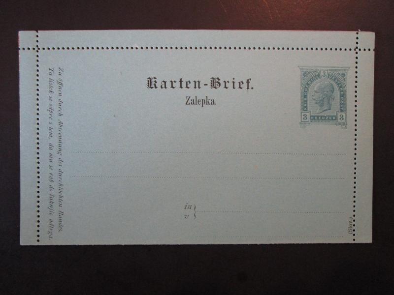 Austria Late 1800s 3h Blue on Blue Letter Card Unused  - Z5017