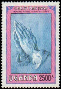 Uganda #529-532, Complete Set(4), 1986, Religion, Art, Never Hinged