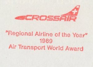 Meter top cut Switzerland 1990 Crossair - Regional Airline of the Year