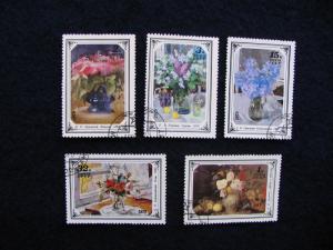Russia - 1979 – Flower Paintings – Set of 5 Stamps - USED