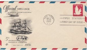 United States 1956 Airmail Fipex 5th Int Philatelic Exh.Stamps Cover ref 22226