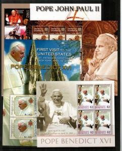 Dominica Scott 2498,2561,2562,2650 Mint NH Popes (Catalog Value $31.25)