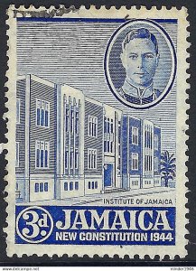 JAMAICA 1946 KGVI 3d Ultramarine, New Constitution SG136a FU