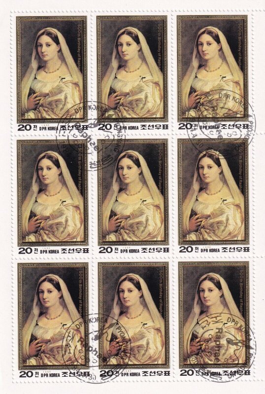 SA Korea 1984 500th Anniv of Birth of Raphael, 3 used sheets CV$15